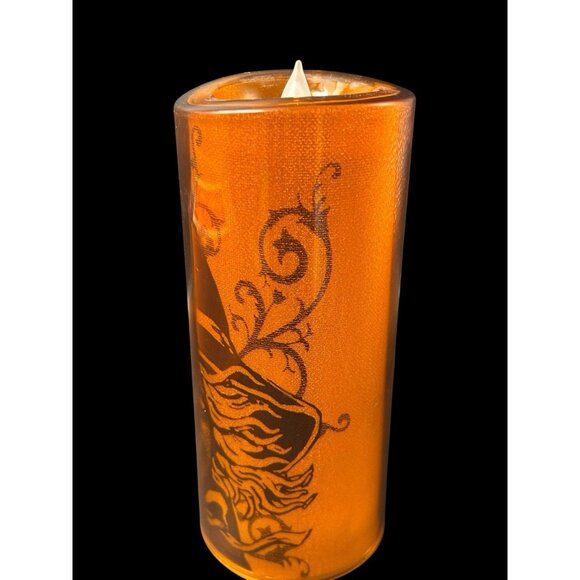 Witch Light Flickering Halloween Candle Masquerade Party Cracker Barrel 7" x 3" - Picture 6 of 11